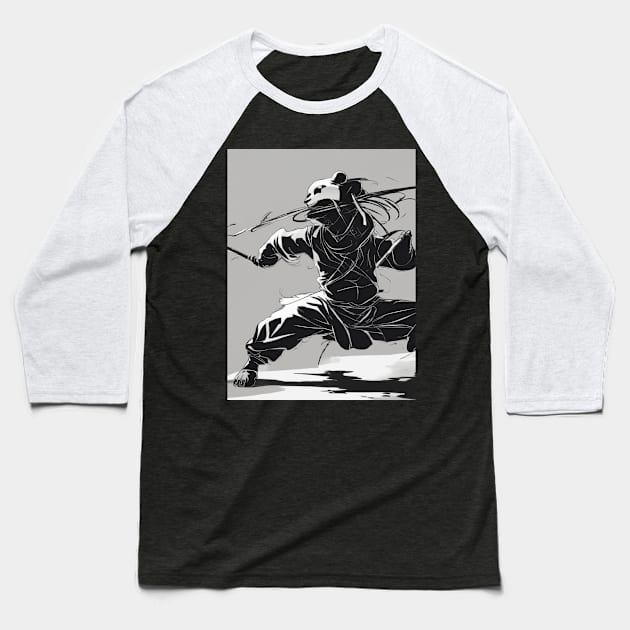 Pandas Shadow Silhouette Anime Style Collection No. 62 Baseball T-Shirt by cornelliusy